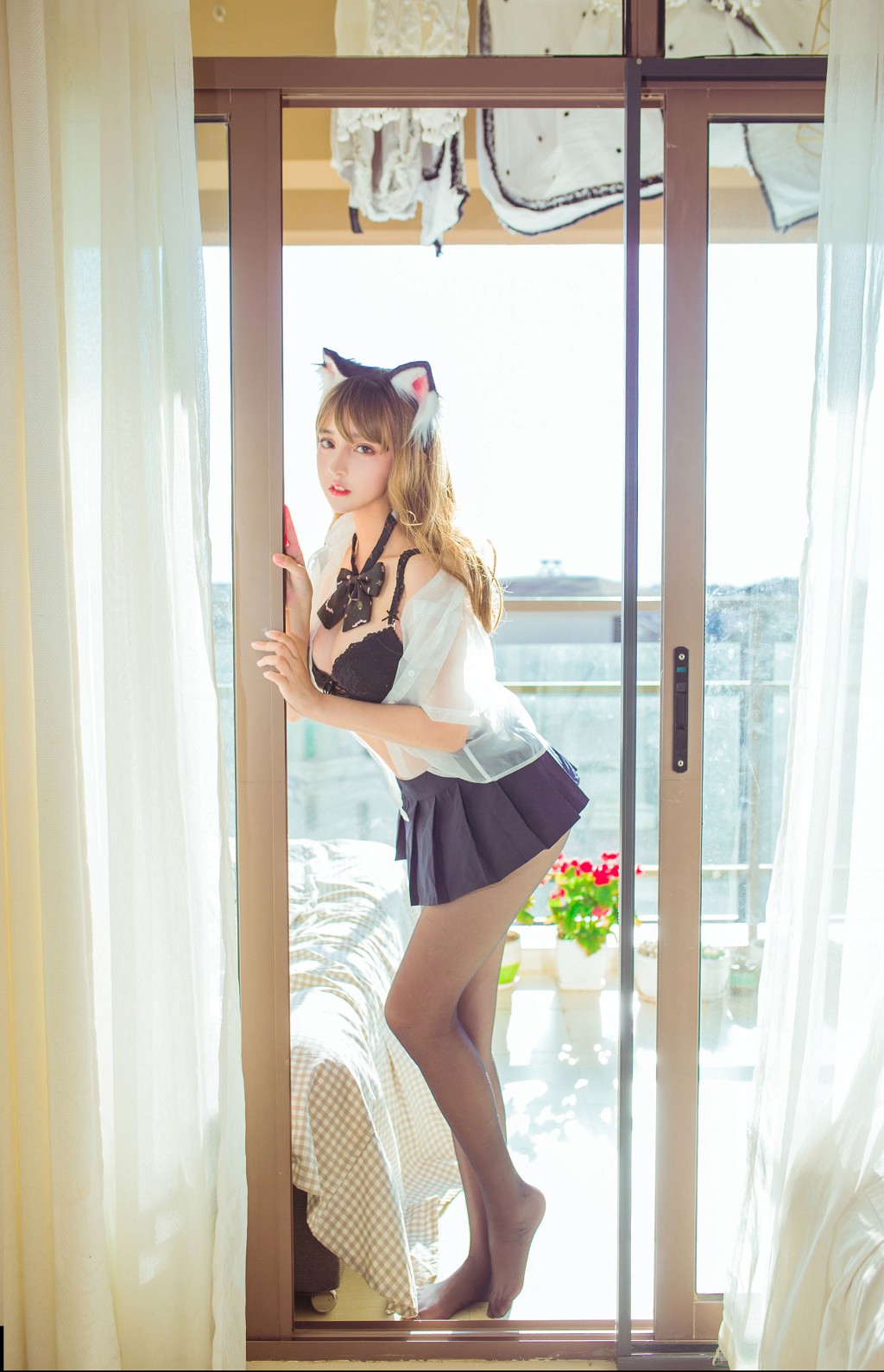 性感美女米线线sama黑丝性感猫咪Cosplay情趣装高清写真