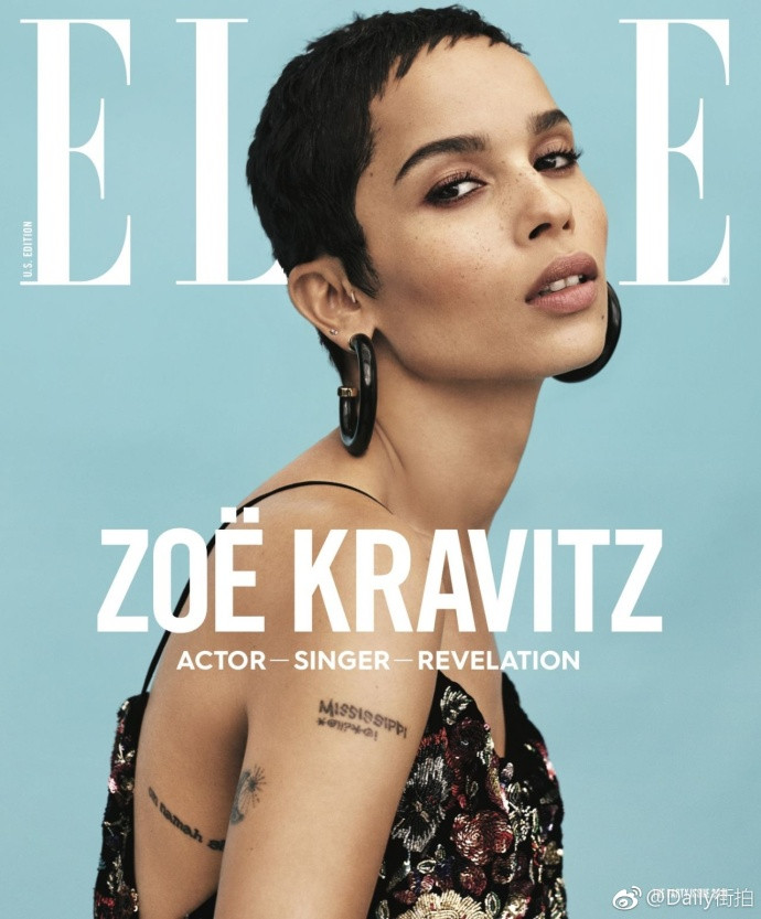 美国女演员Zoe Kravitz(佐伊·克拉维茨)登上《Elle》