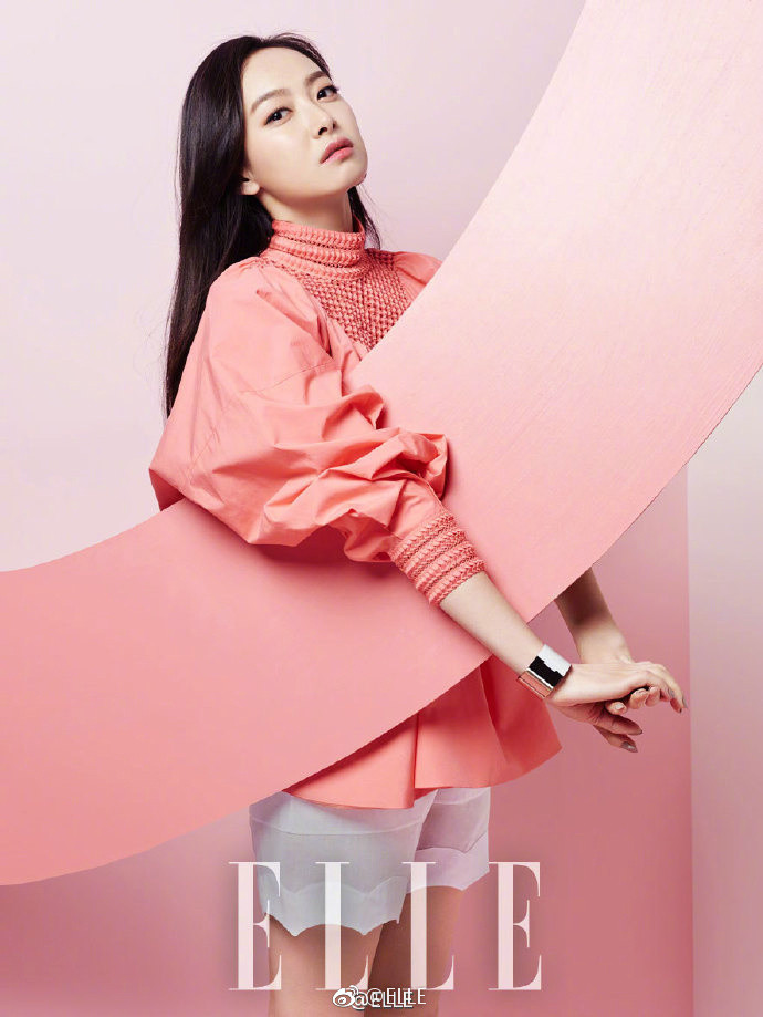 青岛美女明星宋茜ELLE杂志粉红时尚图片