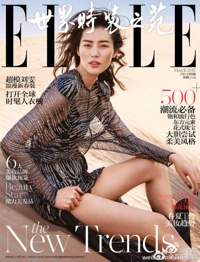 维密超模刘雯登上《ELLE》3月刊杂志封面大片曝光