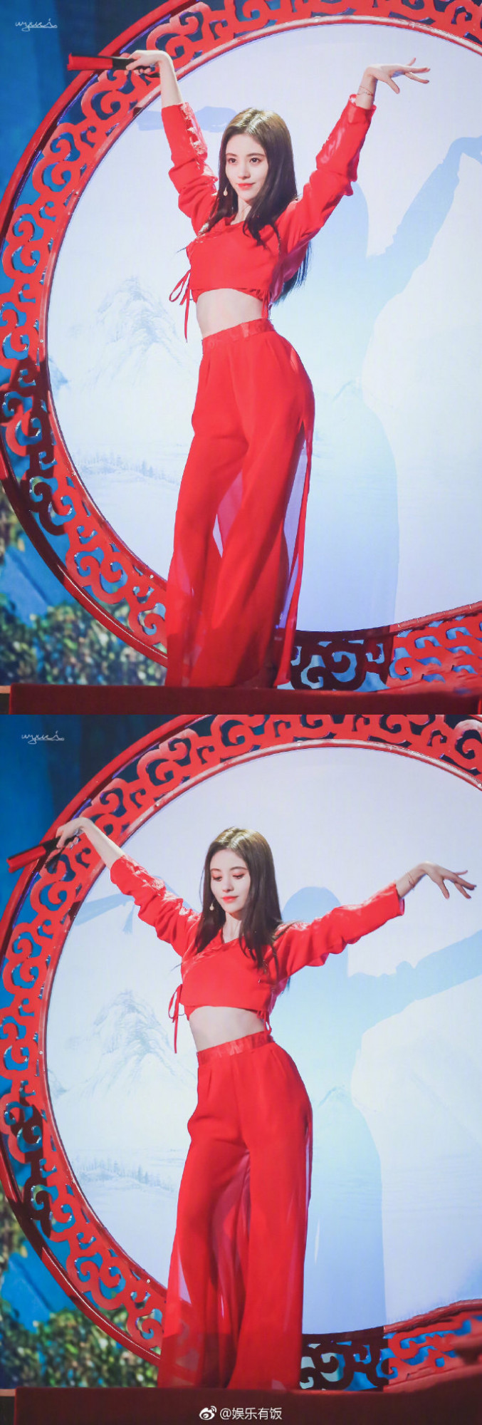 四川美女明星鞠婧祎一袭红衣演唱《红昭愿》图