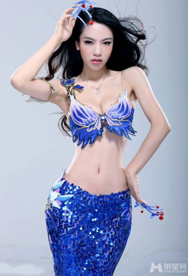 潘霜霜照片_宅男女神潘霜霜性感美人鱼造型惊艳