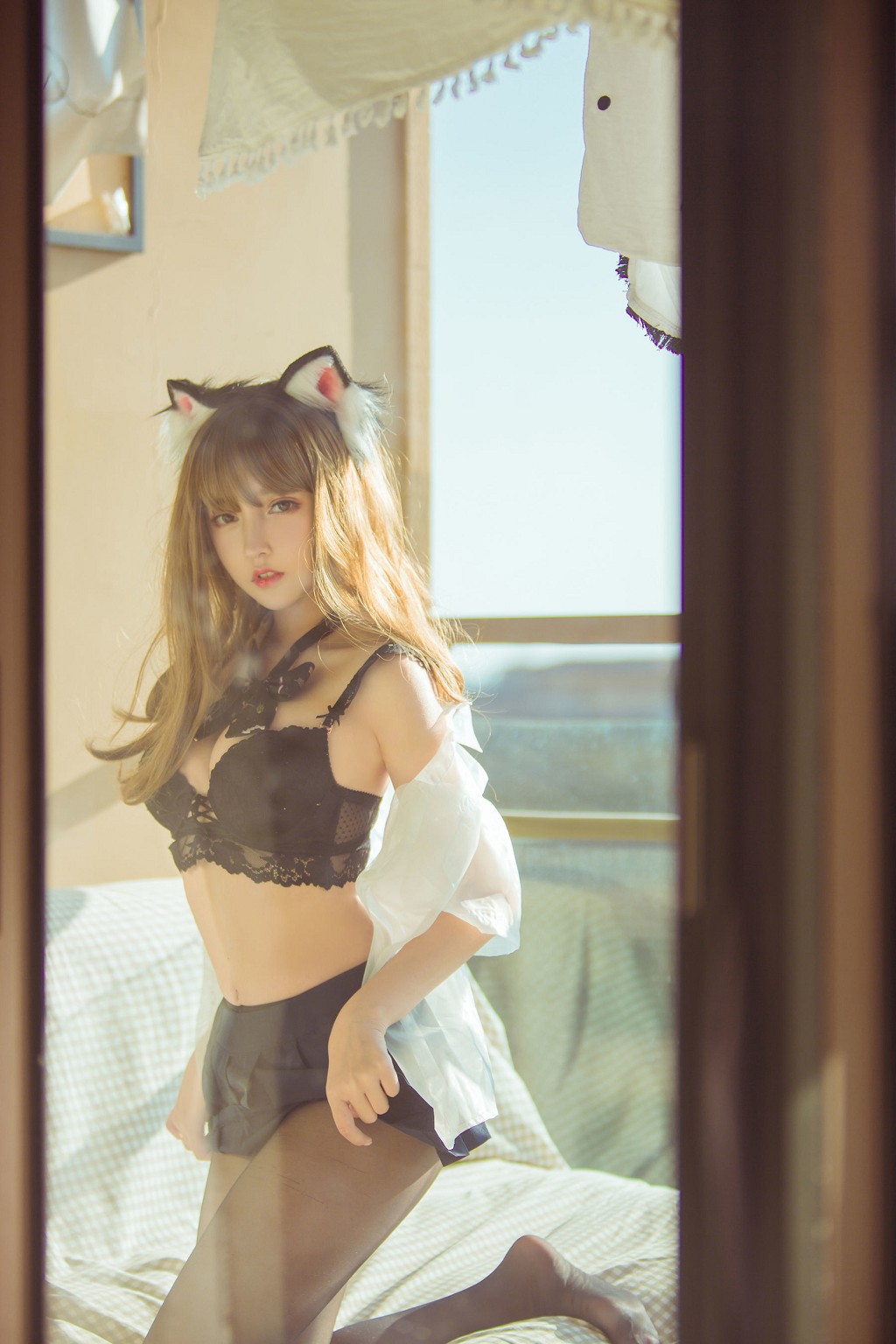 性感美女米线线sama黑丝性感猫咪Cosplay情趣装高清写真