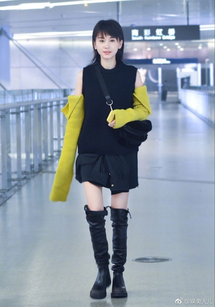 四川美女明星王子文机场街拍这个“妖精”有点