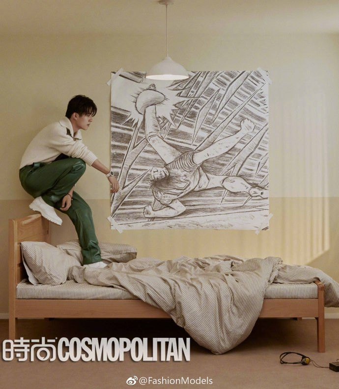 小鲜肉刘昊然《时尚COSMO》十月刊时尚复古封面大