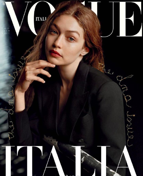 美国美女图片 网红模特Gigi Hadid意大利《VOGUE》封