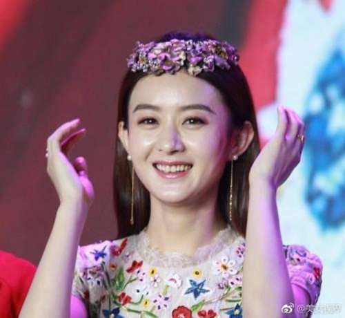 长发时河北美女明星赵丽颖碎花图片