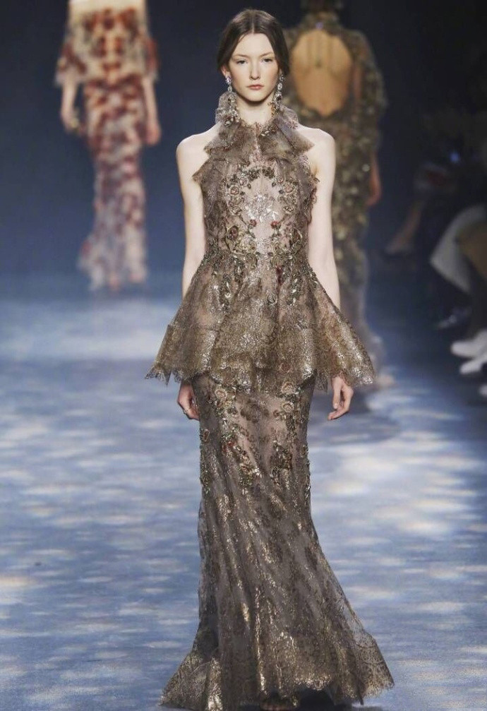 欧美美女模特演绎Marchesa Fall 2016 Ready-to-wear精致繁