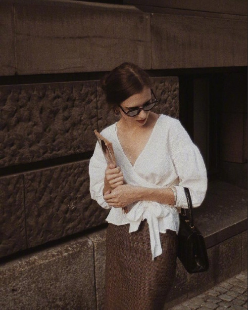 波兰美女时尚博主Karolina文艺穿搭 欧美美女图片