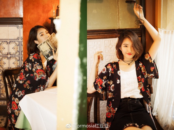 上戏短发美女唯美意境图片