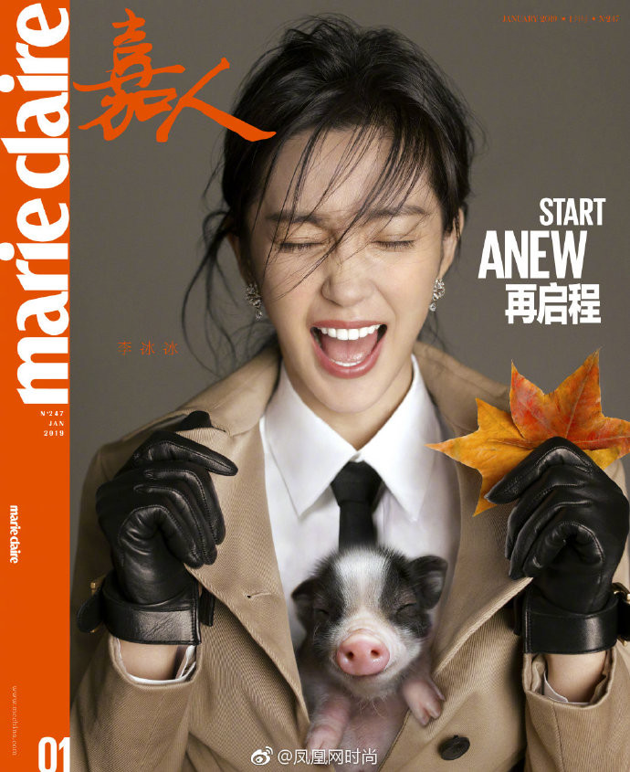 中国美女明星李冰冰《嘉人》杂志2019开年封面曝
