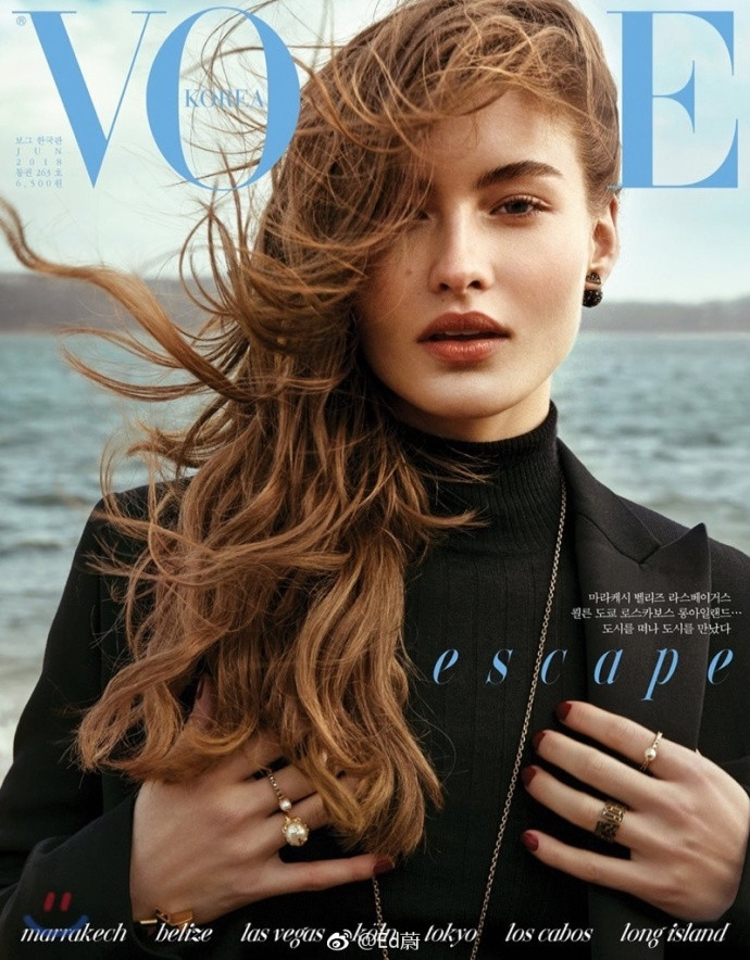 欧美当红超模Grace Elizabeth登上韩国版VOGUE 2018年六