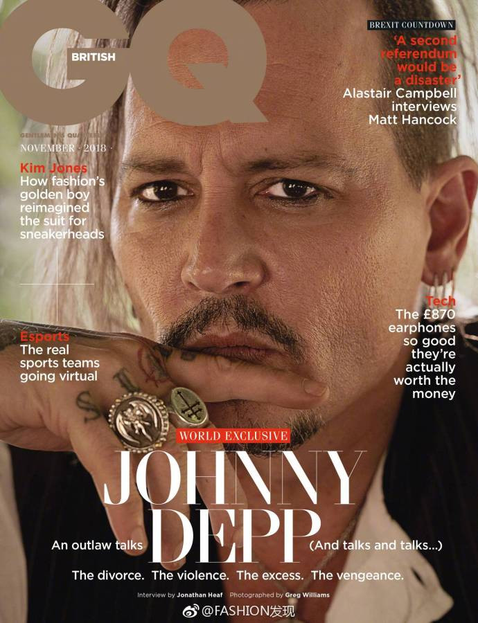 欧美男明星Johnny Depp《GQ》11月刊封面约翰尼·德普