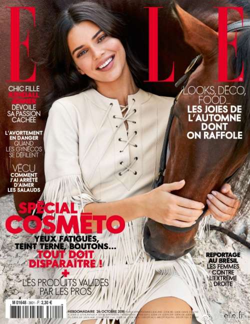 欧美超模肯豆Kendall Jenner登上《Elle》杂志十月刊