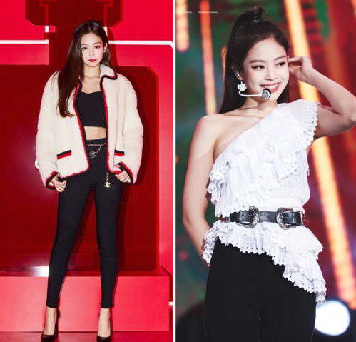 韩国女团blackpink成员Jennie的微胖女孩穿搭图片