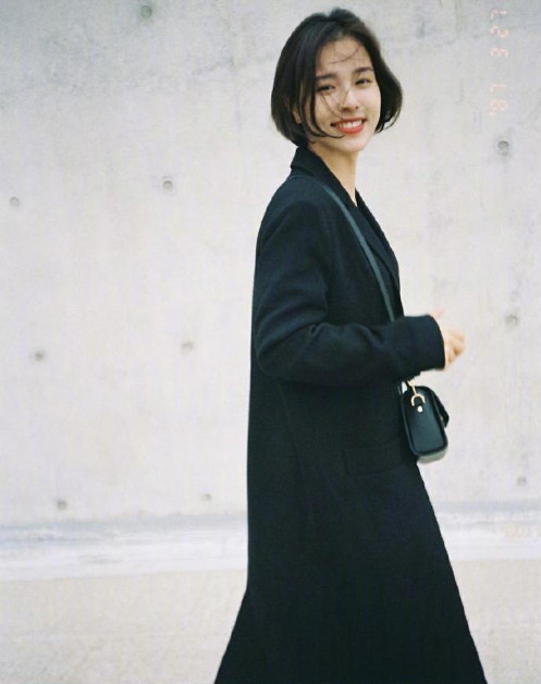 韩国美女图片 韩国短发时尚博主lazygy​​图片