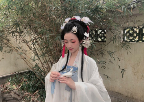 白鹤仙姬汉服美女唯美写真图片古装美女图片